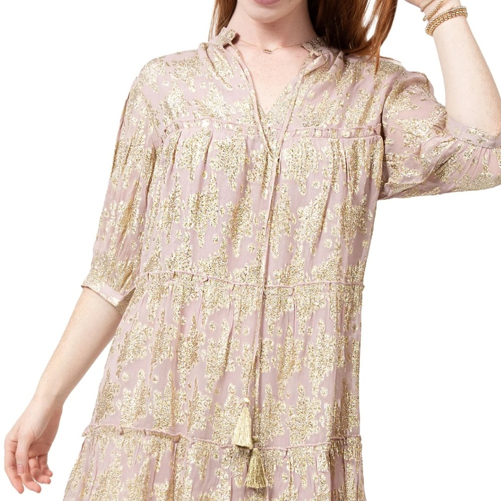 Uncle Frank XS Pink and Gold Dress; never worn but tag is missing